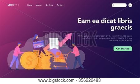 People Investing Their Money In Venture Fund Vector Illustration. Business People Financing High Pot