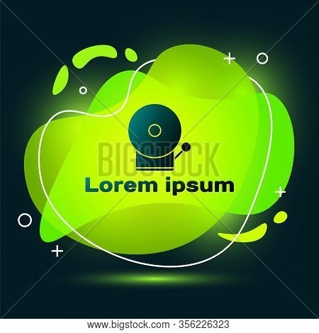 Black Ringing Alarm Bell Icon Isolated On Black Background. Fire Alarm System. Service Bell, Handbel