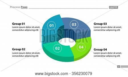 3d Donut Chart With Four Groups Template. Element Of Graph, Diagram, Infographic. Concept For Presen