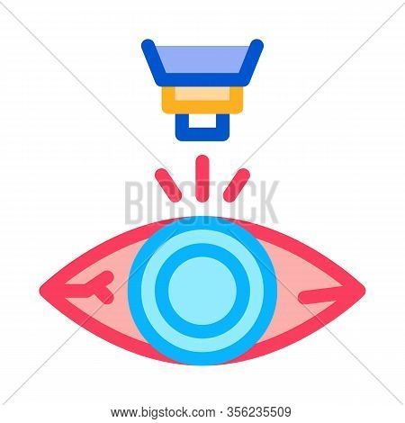 Laser Eye Treatment Icon Vector. Outline Laser Eye Treatment Sign. Isolated Contour Symbol Illustrat