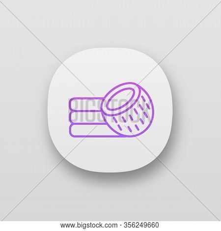 Coconut Fiber Mattress App Icon. Coconut Coir Bed Mattress. Organic Latex Material. Ui Ux User Inter
