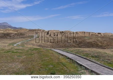 Ashgabat, Turkmenistan - June 1, 2019: Unesco Site, Ruins Of Old Nisa (nusay) In Turkmenistan.