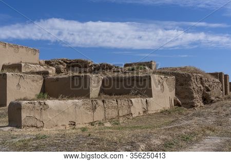 Ashgabat, Turkmenistan - June 1, 2019: Unesco Site, Ruins Of Old Nisa (nusay) In Turkmenistan.