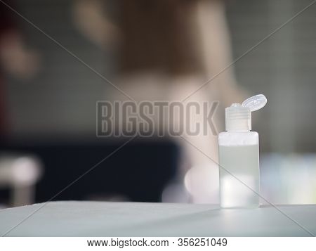 Hand Wash Gel Alcoholic Mixture With Gelatin In Clear Plastic Bottle, Washing Clean Dirty To Prevent