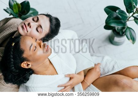 Different Races Woman Beauty Portrait Isolated On White African Girl And Caucasian Female