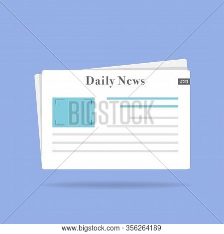 Newspaper, Daily News On White Blank Paper With Shadow. Vector Eps 10