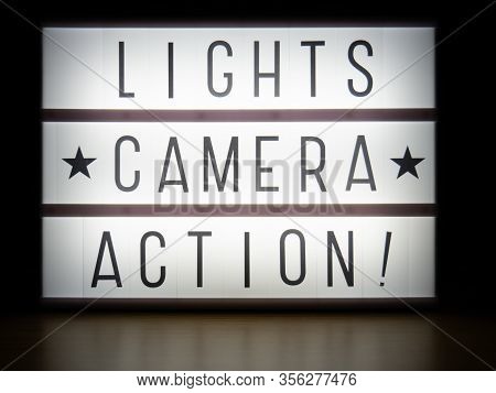 Led Light Box Lights Camera Action Message Board In Dark