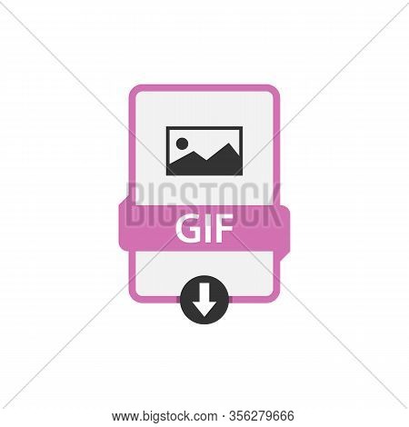 Gif Download File Format Vector Image. Gif File Icon Flat Design Graphic Vector