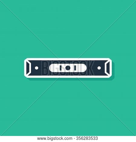 Blue Construction Bubble Level Icon Isolated On Green Background. Waterpas, Measuring Instrument, Me