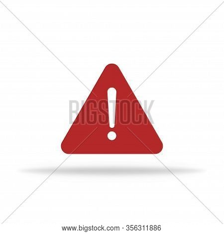 Exclamation Sign Icon. Error Occured. Red Flat Style. Vector Eps 10