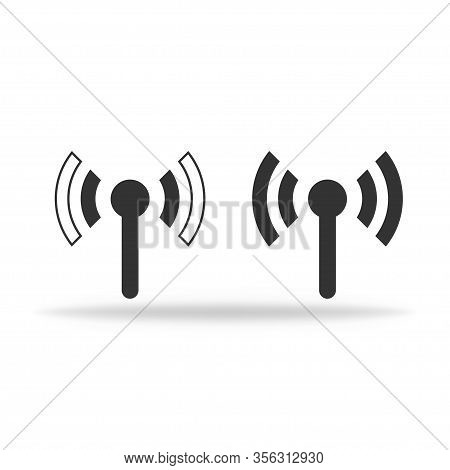 Signal Icon, Isolated In Flat Design. Antenna Signal Of Connection. Vector Eps 10