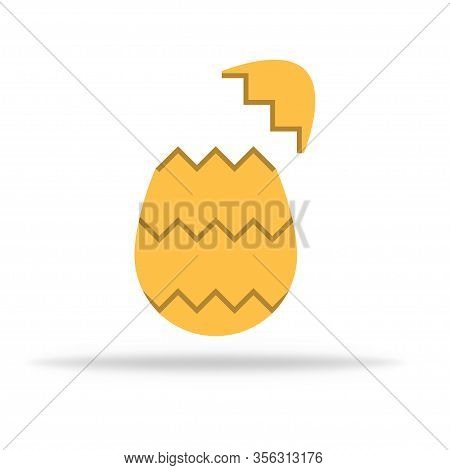 Easter Egg With Crack. Opened Cracked Egg. Vector Eps 10