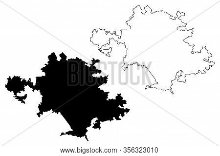Sassari City (italian Republic, Italy, Sardinia) Map Vector Illustration, Scribble Sketch City Of Sa