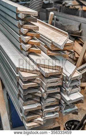 Joinery. Stacked Door Architraves. Wood Door Manufacturing Process. Furniture Manufacture.