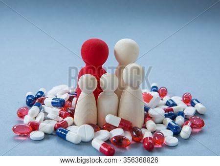 A Concept Of The Misuse And Overuse Of Pills, Tablets And Drugs Such As Antibiotics, Paracetamol, Ib