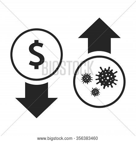 The Spread Of Virus Impacts The Economy. Stock Market Down On Coronavirus Fears, Economy Down With C