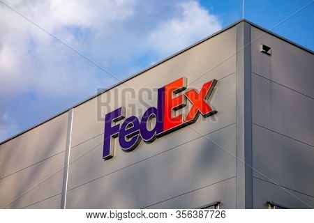 Ostrava, Czechia - March 4, 2020: The Warehouse Of The Fedex Multinational Delivery Company In Ostra