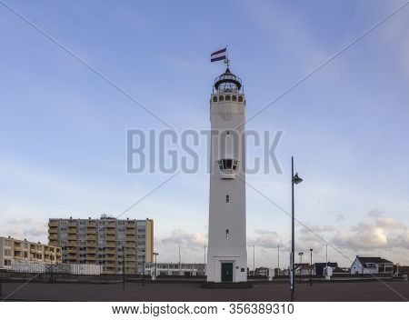 Noordwijk, The Netherlands, January 17, 2020. Lighthouse Of Noordwijk
