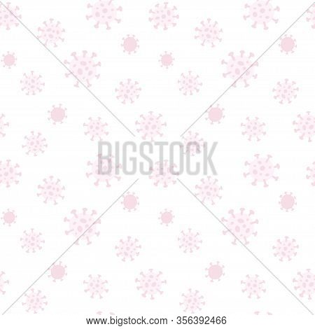 Symbol Of Coronavirus Covid 19 Or Wuhan Coronavirus. Seamless Hand Drawn Pattern. Vector Illustratio