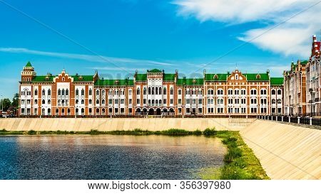 Houses At The Embankment Of The Malaya Kokshaga River In Yoshkar-ola - Mari El, Russia