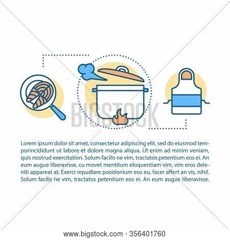 Cooking Concept Linear Illustration. Dish Recipe. Article, Brochure, Magazine Page. Meal Preparation