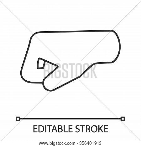 Left Fist Emoji Linear Icon. Thin Line Illustration. Left-facing Fist. Fist-bump. Brofist. Contour S