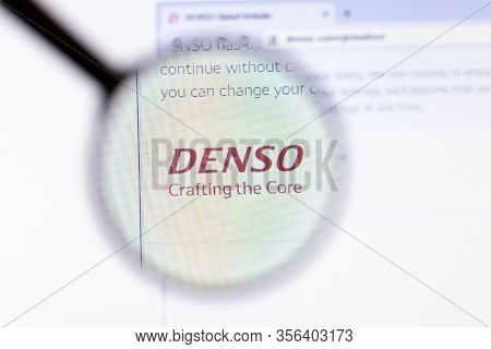 Los Angeles, California, Usa - 20 March 2020: Denso Company Logo On Website Page Close-up On Screen,
