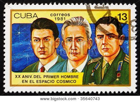 Postage stamp Cuba 1981 Konstantin Feoktistov, Boris Yegorov en