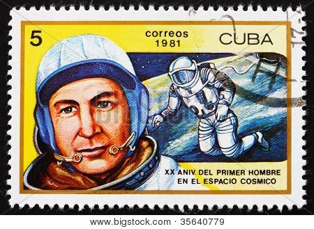 Frimærke Cuba 1981 Aleksei A. Leonov, 1 mand til gang i Sp