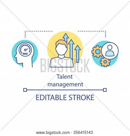 Talent Management Program Concept Icon. Skills Development Idea Thin Line Illustration. Employee Ret