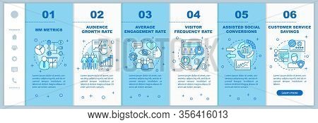 Smm Metrics Onboarding Mobile Web Pages Vector Template. Sales Conversion Rate. Website Traffic. Res