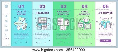 Digital Marketing Onboarding Mobile Web Pages Vector Template. Advertising Campaign. Smm Promotion. 