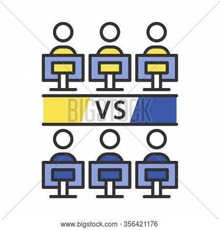 Round-robin Tournament Color Icon. Esports Competition. Video Games Championship. Competitors Play I