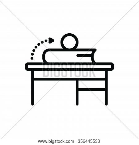 Black Line Icon For Onto Adjacent Upon On At Over Beside Desk