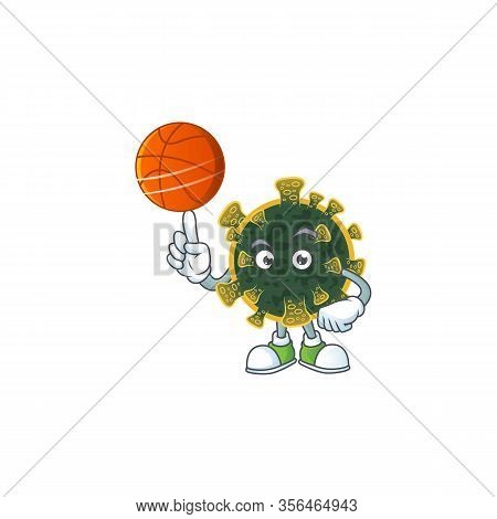 Attractive New Coronavirus Cartoon Design With Basketball