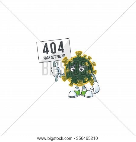 Joyful Cartoon Character Of New Coronavirus Elevate A Board