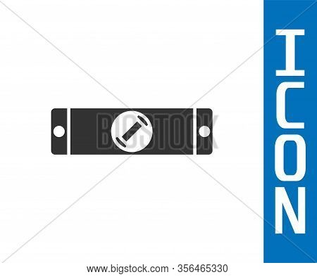Grey Construction Bubble Level Icon Isolated On White Background. Waterpas, Measuring Instrument, Me