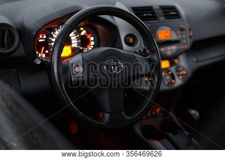 Dnipro, Ukraine - February 19, 2020: Toyota Rav4 2006 Grey Color, Wheel Close