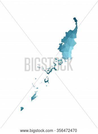 Vector Isolated Illustration Icon With Simplified Blue Silhouette Of Palau Map. Polygonal Geometric 