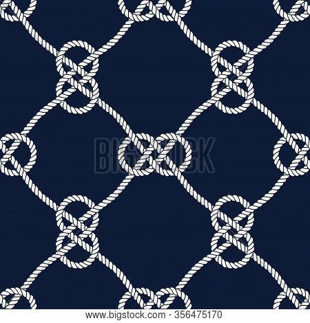 Vector Endless Nautical Rope Pattern, Hand Drawn