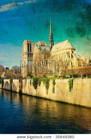 パリのノートルダム大聖堂の美しい景色フランス パリ聖母)