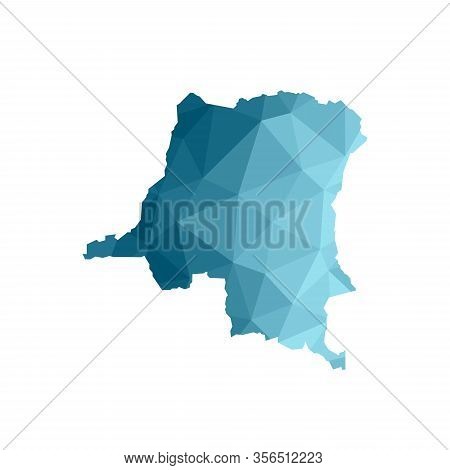 Vector Isolated Illustration Icon With Simplified Blue Silhouette Of Democratic Republic Of The Cong
