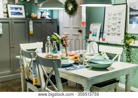 Singapore - Mar 4, 2020: Interior Of Ikea Store, A Brand Of Multinational Group That Designs And Sel