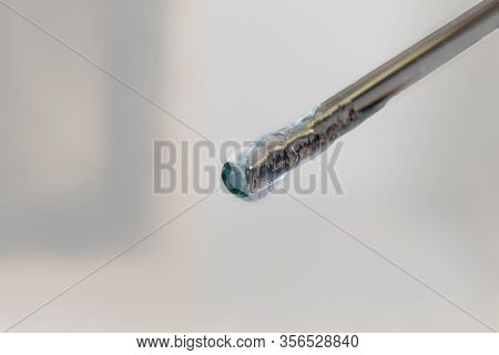 Glass Stick With Transparent Gel. Smear Test, Material Sampling For Analysis