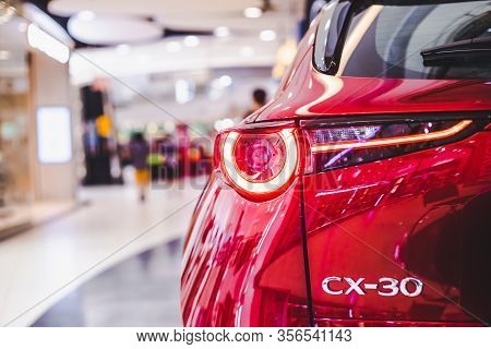 Bangsaen,thailand 2020, Car All New Mazda Cx30 2020 Brand Japan Red  Color On Room Customer Dealersh