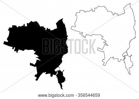 Syracuse City (italian Republic, Italy, Sicily) Map Vector Illustration, Scribble Sketch City Of Syr