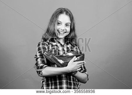 Lovely Shoes. Shoe Shop And Repair. Shoe Maker Service. Happy Childhood. Small Girl With Stylish Sho