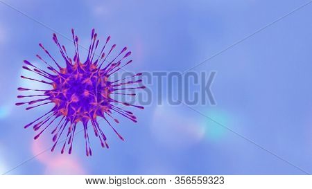 Corona Virus (covid-19) Isolated In 3d Rendering. A Dangerous Non- Cellular Infectious Agent That Ca