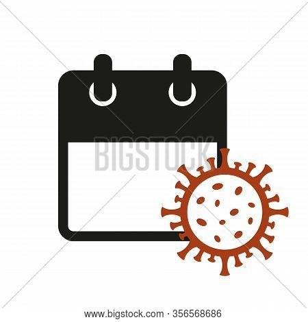 Incubation Period Virus In Red Calendar Vector Illustration Eps10