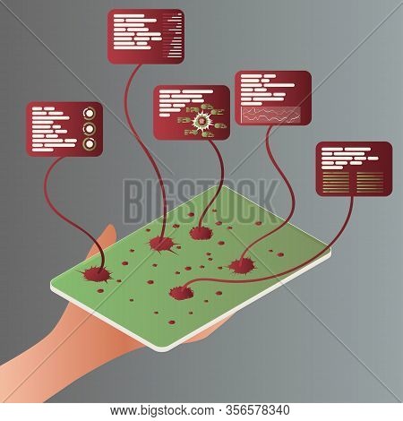 Statistical Data Coronavirus. Virus Infection Statistic Informations In The Form Of Digital Graphs A